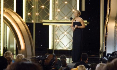 Amy Poehler hosting - hang on - no - accepting her Golden Globe