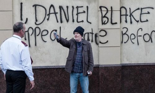 Dave Johns as an exasperated benefits claimant in I, Daniel Blake