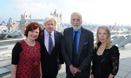 l-r: Clare Stewart (LFF director), Boris Johnson (Mayor of London), Sir Christopher Lee (BFI Fellowship honouree), Amanda Nevill (BFI Chief Executive)